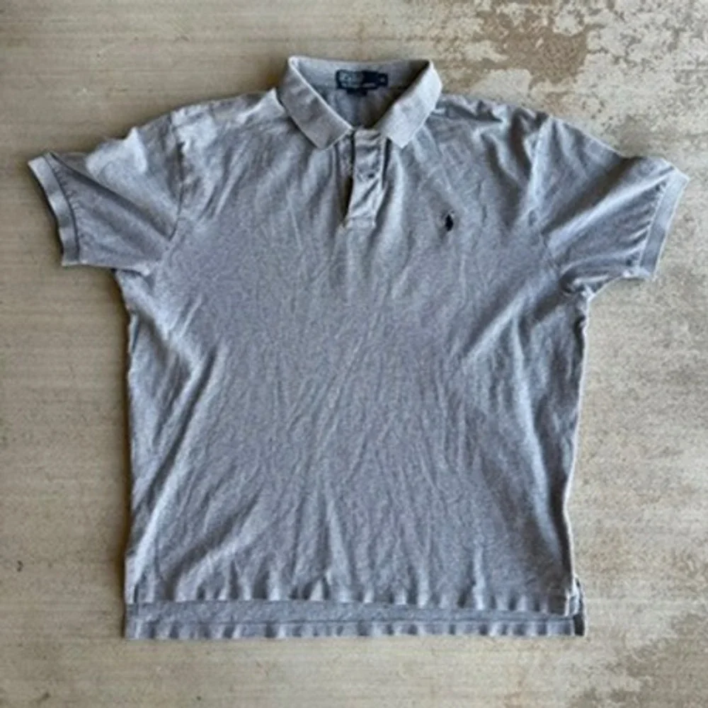 VTG Polo Ralph Lauren Golf Polo Shirt Men's XL Short Sleeve Gray Preppy Flaw